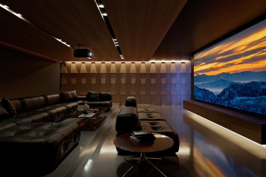 A Vail, CO luxury home theater. 