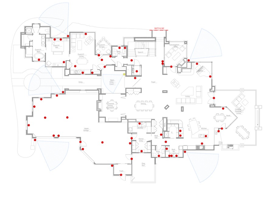 A detailed drawing of a smart home automation project for a Colorado home. 