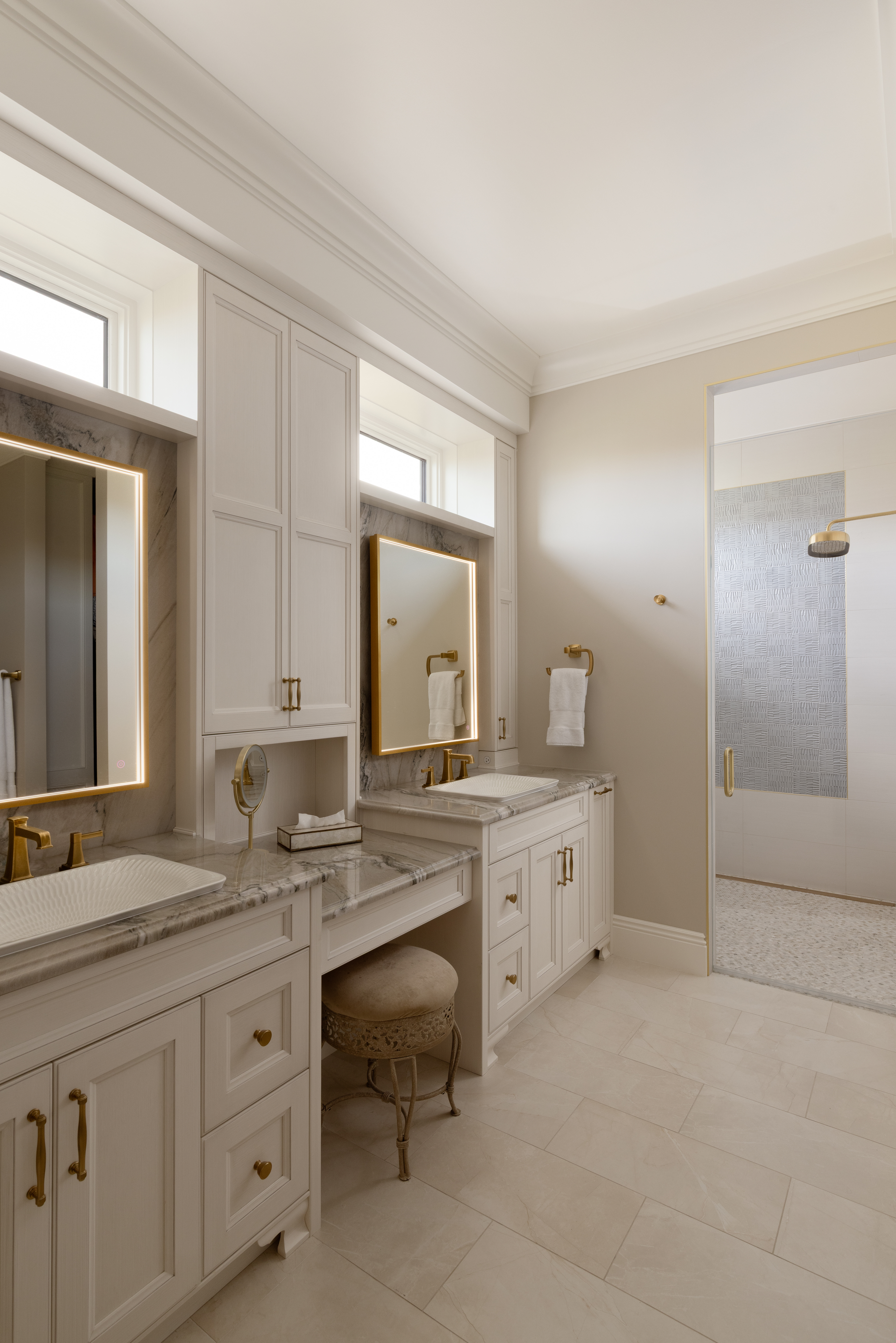 Bathroom with integrated smart home controls
